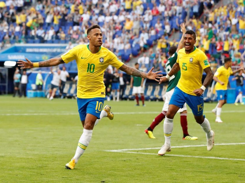 Neymar brilha, Brasil derrota o México e está nas quartas